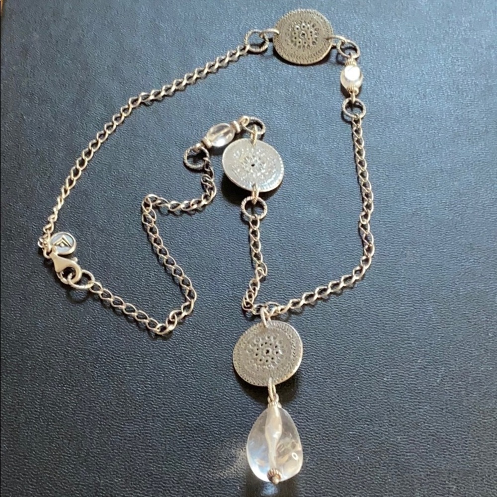 Silpada Retired Sterling Coin/Crystal Necklace
